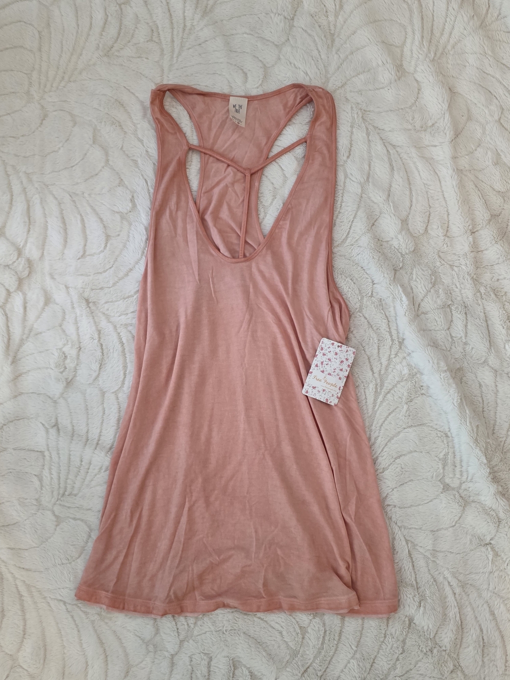 Free People Soft Pink/Peach Racerback Tank Top